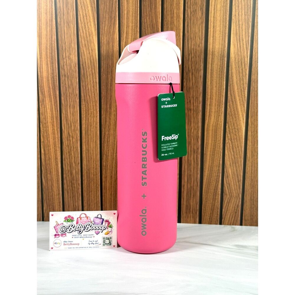 STARBUCKS x OWALA PINK FreeSip Bottle 24 oz Limited Edition [NEW]
